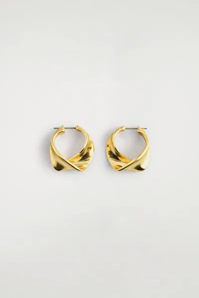 Cos Twisted Ribbon Hoop Earrings In Gold