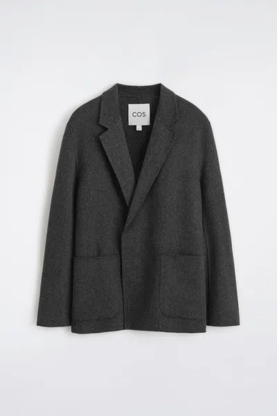 Cos Unstructured Double-faced Wool-blend Blazer In Gray