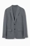 Cos Unstructured Linen Blazer - Regular In Grey