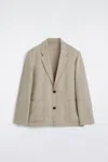Cos Unstructured Linen-blend Blazer In Sand