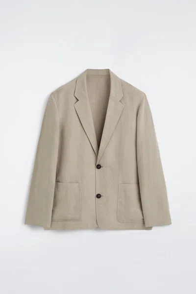 Cos Unstructured Linen-blend Blazer In Sand