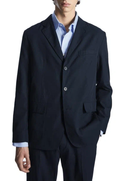 Cos Unstructured Single Breasted Blazer In Blue