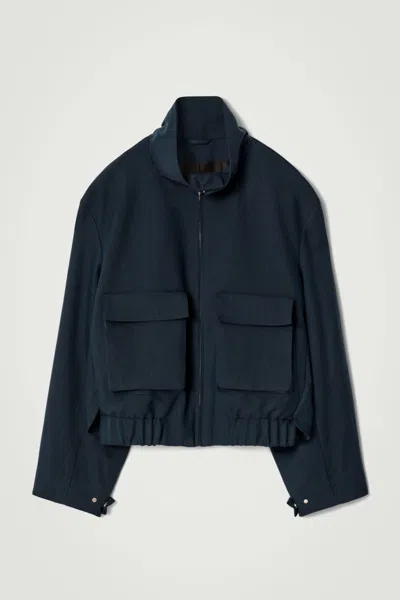 Cos Utility Bomber Jacket In Blue