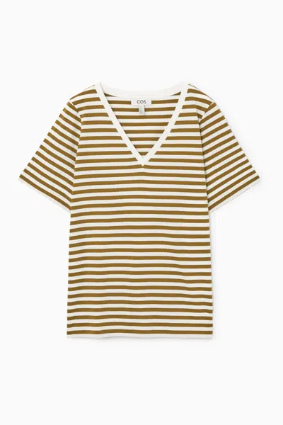 Cos V-neck T-shirt In Yellow