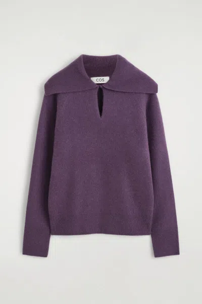 Cos Maglione In Cashmere Con Collo A Imbuto In Viola