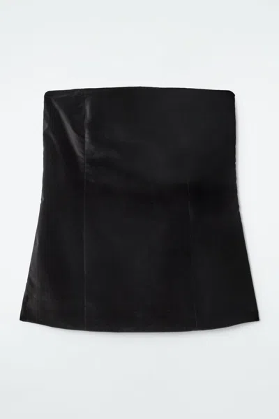 Cos Velvet Bustier In Black