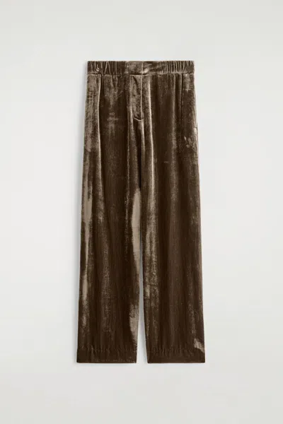 Cos Pantaloni A Gamba Dritta In Velluto In Brown