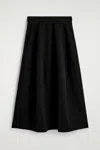 Cos Voluminous Cotton Midi Skirt In Black