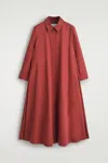 Cos Voluminous Maxi Shirt Dress In Red
