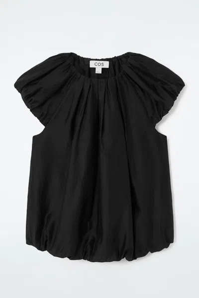 Cos Voluminous Parachute Blouse In Black