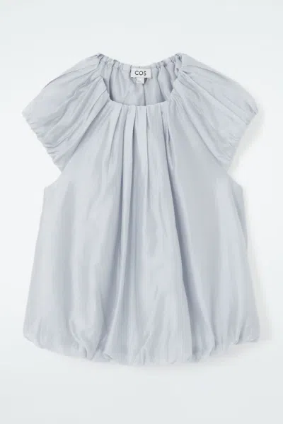 Cos Voluminous Parachute Blouse In Blue In Turquoise