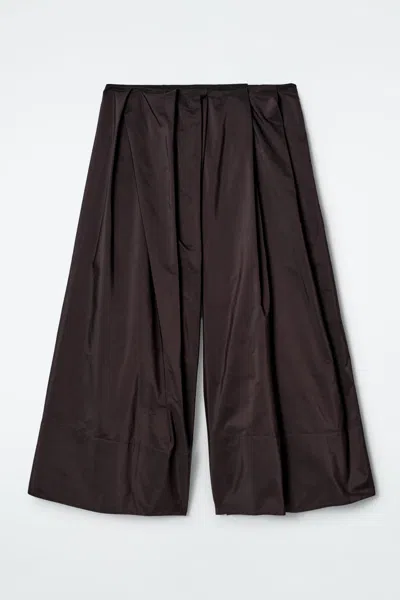 Cos Voluminous Pleated Culottes In Brown