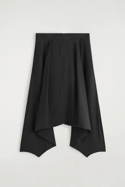 Cos Voluminous Wool Trousers In Black