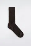 Cos Waffle-knit Socks In Brown