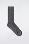 Cos Waffle-knit Socks In Gray