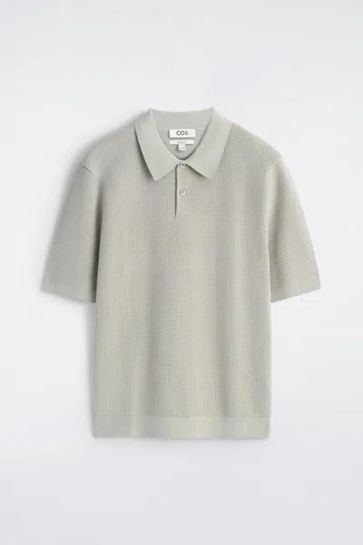 Cos Polo In Cotone Con Lavorazione A Nido D'ape In Sand