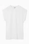 Cos Waisted Cap-sleeve T-shirt In White