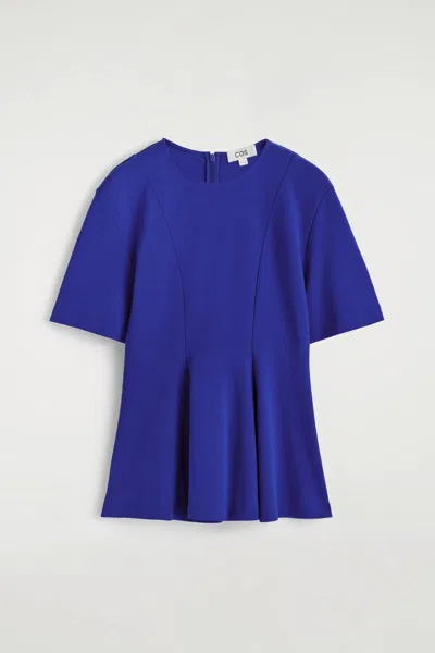 Cos T-shirt In Cotone Dalla Linea Avvitata In Blue