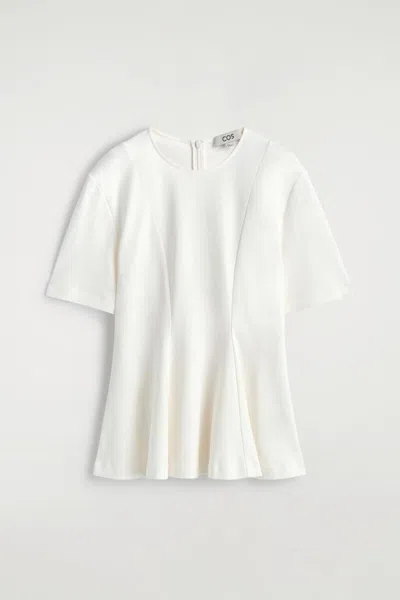 Cos T-shirt In Cotone Dalla Linea Avvitata In White