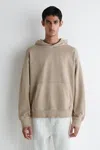 Cos Washed Cotton-jersey Hoodie In Sand