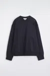 Cos Washed-cotton Sweatshirt In Navy In Blue
