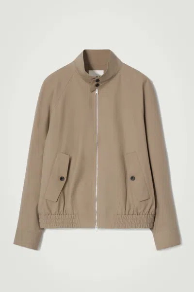 Cos Water-repellent Harrington Jacket In Beige