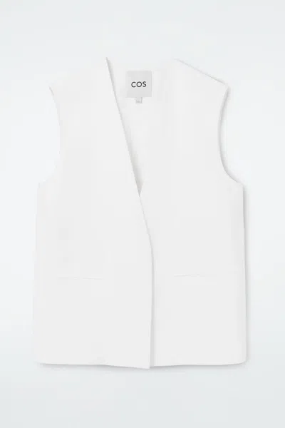 Cos Clean Wrap-front Waistcoat In Weiss