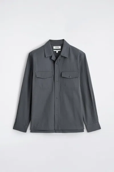 Cos Western Shirt In Dark Grey In Gray