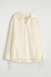 Cos Wide-collar Modal Blouse In Beige In Sand