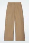 Cos Wide-leg Canvas Utility Pants In Green