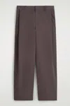 Cos Wide-leg Cotton Pants In Brown