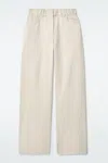 Cos Wide-leg Cotton Trousers In Beige In Beige