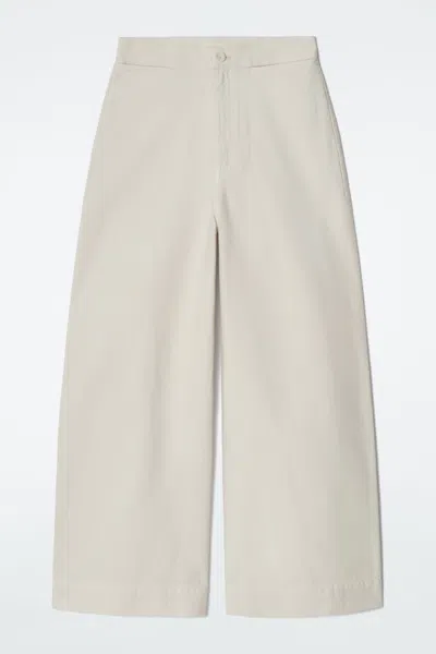Cos Wide-leg Denim Pants In Beige
