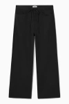 Cos Wide-leg Drawstring Trousers In Black