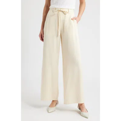 Cos Wide Leg Drawstring Pants In Brown