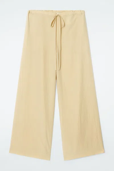Cos Wide-leg Drawstring Trousers In Neutral