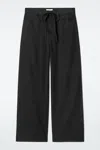 Cos Wide-leg Drawstring Trousers In Black