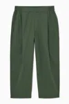 Cos Wide-leg Elasticated Pants In Green