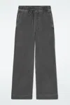 Cos Wide-leg Fluid Denim Pants In Black