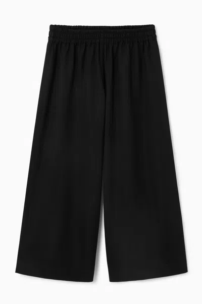 Cos Wide-leg Jersey Culottes In Black