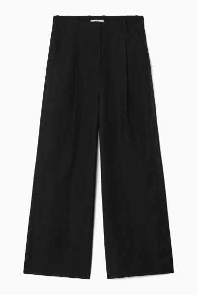 Cos High-waisted Wide-leg Pants In Black