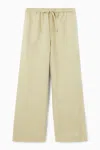 Cos Wide-leg Linen Drawstring Trousers In Yellow