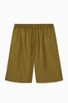 Cos Wide-leg Shorts In Yellow