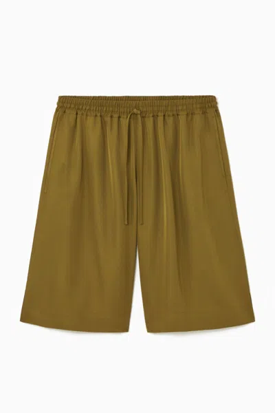 Cos Wide-leg Shorts In Yellow