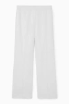 Cos Wide-leg Tailored Linen Pants In White
