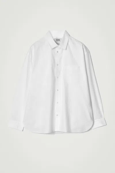 Cos Camicia Oxford Ampia Oversize In Cotone In Bianco