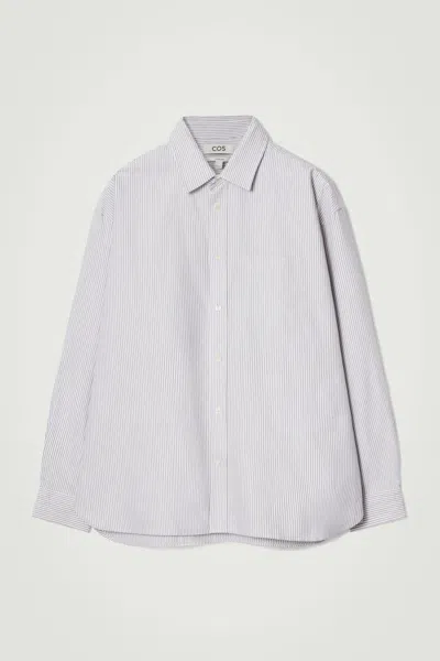 Cos Wide Oxford Shirt - Oversized In Beige
