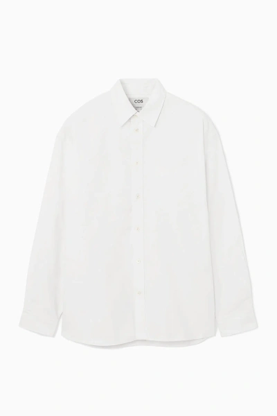 Cos Wide Oxford Shirt - Oversized In White