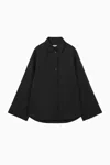 Cos Wide-sleeved Linen Shirt In Black