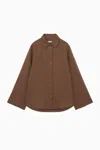 Cos Wide-sleeved Linen Shirt In Beige